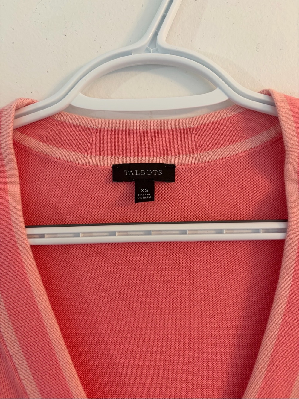 Talbots Coral Pink V-Neck Button Cardigan - Picture 2 of 6